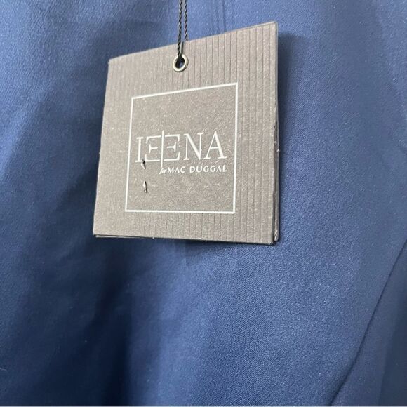 NWT Mac Duggal Women's Ieena High Neck Cap Sleeve Tea Length Dress sz 18 - Picture 9 of 10